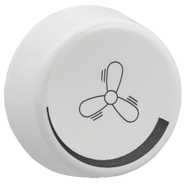 White ceiling fan switch with propeller icon